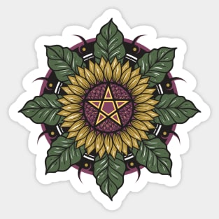 Sunflower Leaf Mandala Sticker